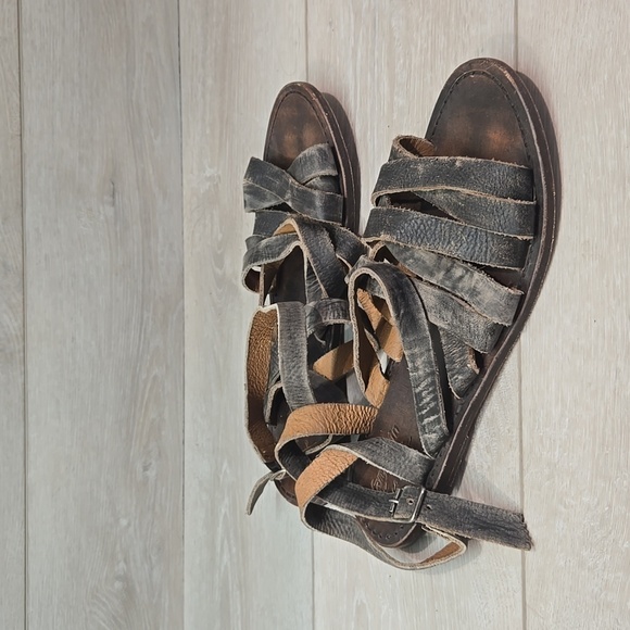 Farylrobin By Free People Women Gladiator Hobo boho Leather Sandals shoes sz 9 - Picture 1 of 10